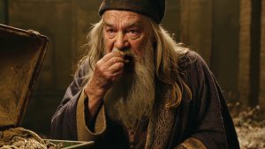 Harry Potter and the Bankruptcy of Hogwarts Dumbledore eating trash Homeless Harry Potter AI parody
