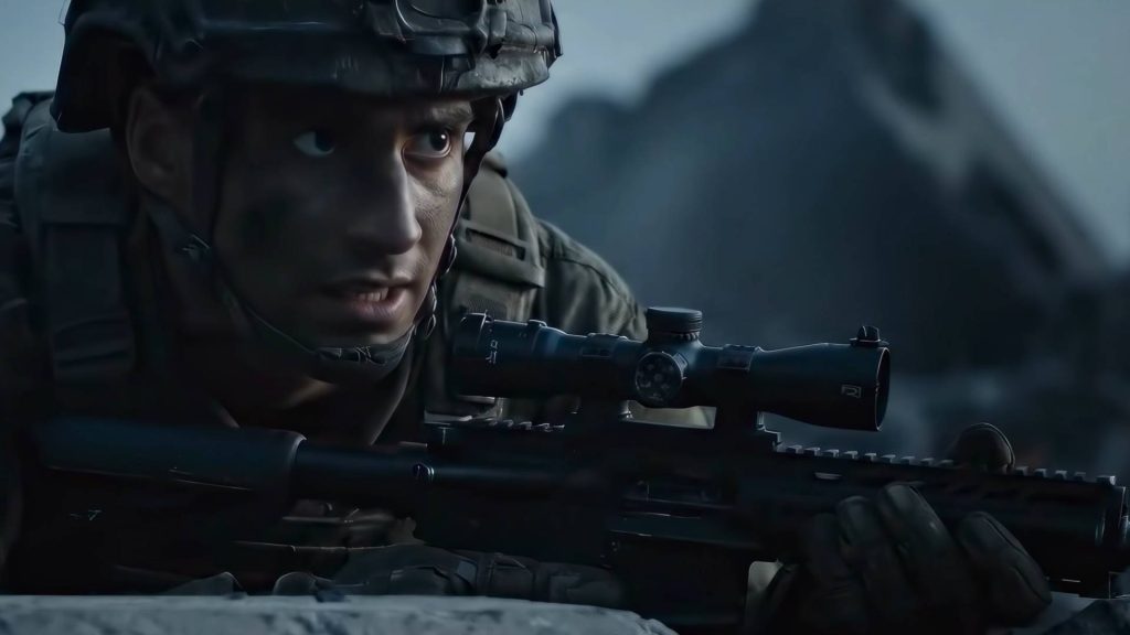 A Poem for the Obsolete dystopic AI short film scene soldier versus robots